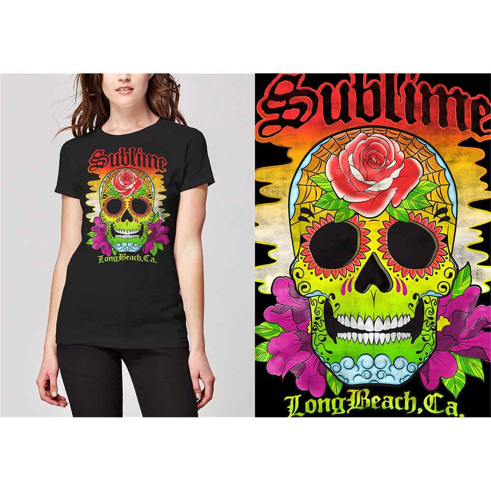 Sublime Woman's T Shirt - Colour Skull