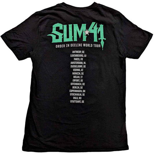 Sum 41 T Shirt - Order In Decline Tour 2020 Purple Skull