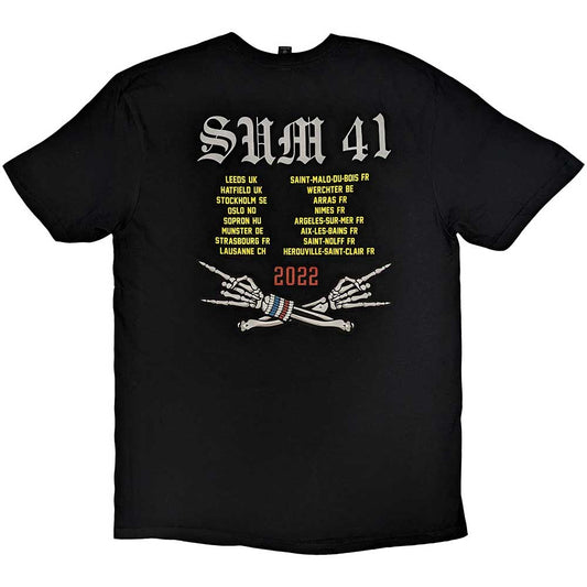 Sum 41 T Shirt - AKNF Skeleton European Tour 2022