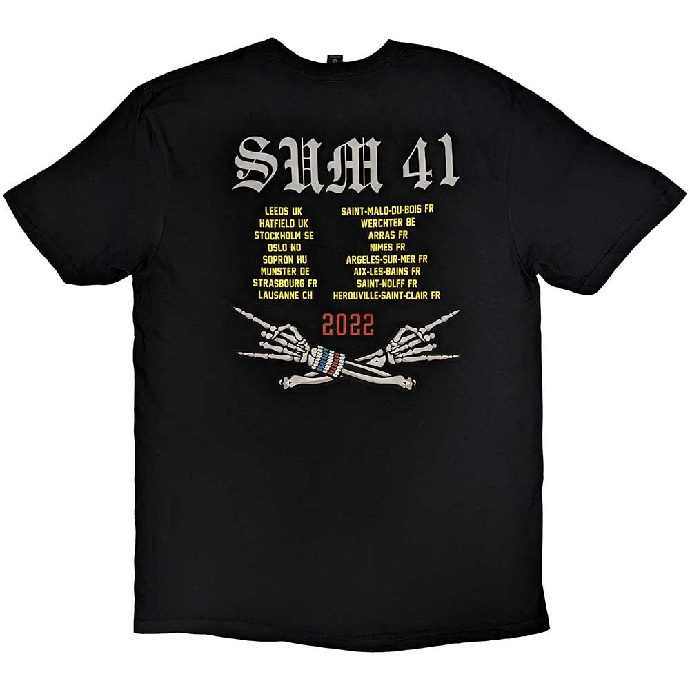 Sum 41 T Shirt - AKNF Skeleton European Tour 2022