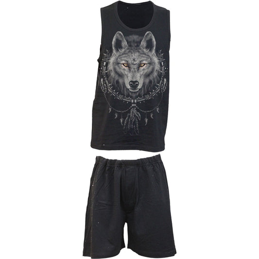 WOLF CHI - 4pc Mens Gothic Pyjama Set