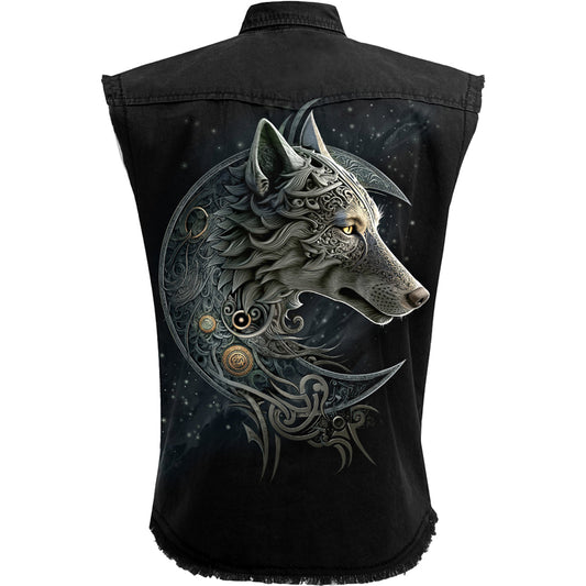 CELTIC WOLF - Sleeveless Stone Washed Worker Black