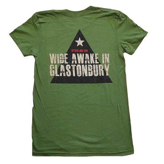 U2 Woman's T Shirt - Glastonbury 2011 Pyramid Stage