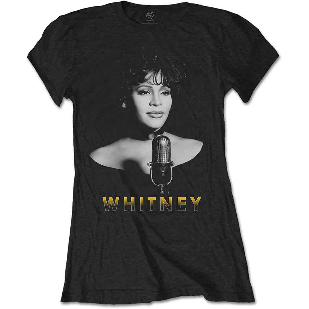 Whitney Houston Woman's T Shirt - B&W Photo