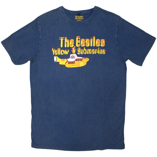 The Beatles T Shirt - Logo & Sub Stone Wash | Buy Now For 24.99