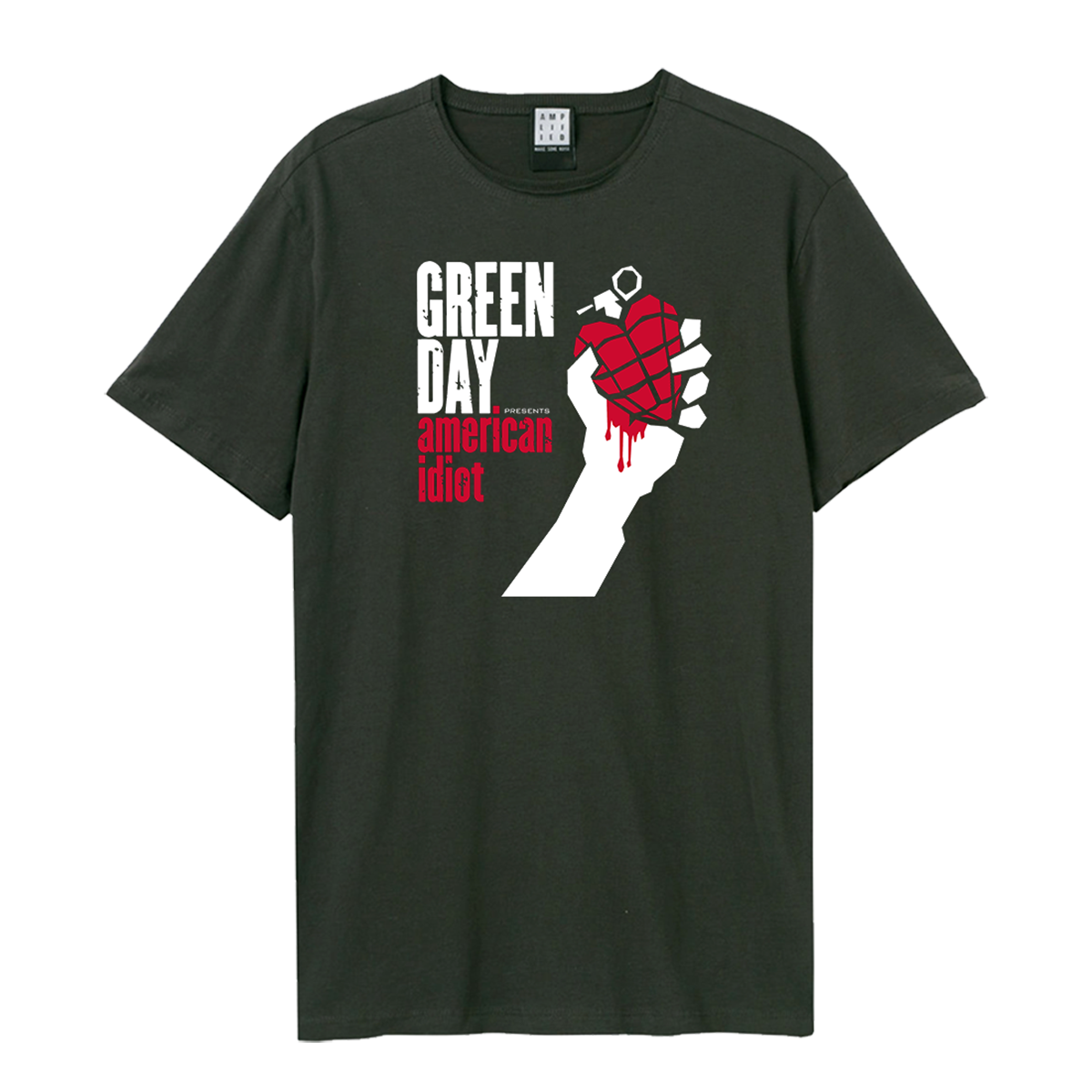 Green Day T Shirt - American Idiot Charcoal Amplified Vintage