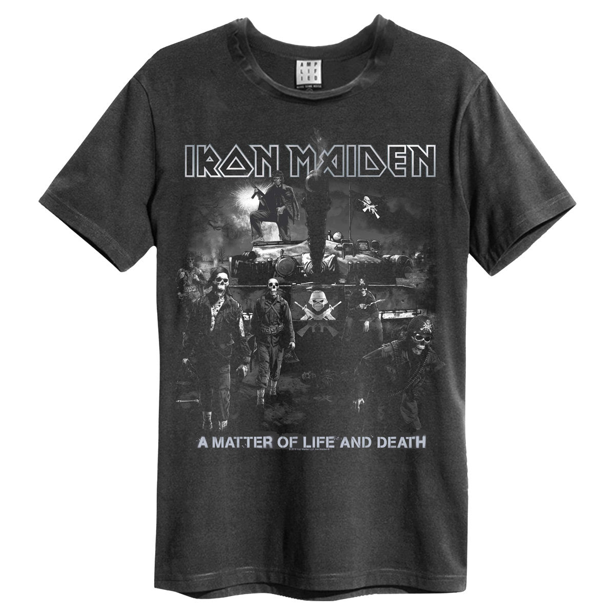 Iron Maiden T Shirt - Life Or Death Amplified Vintage