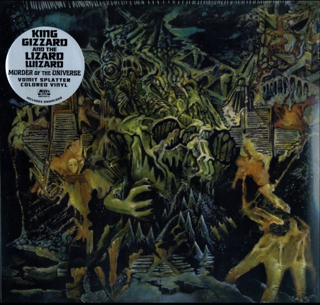 King Gizzard & The Lizard Wizard LP Vinyl Record - Murder Of The Universe (Transparent Green W / Mustard Yelow Splatter Vinyl)