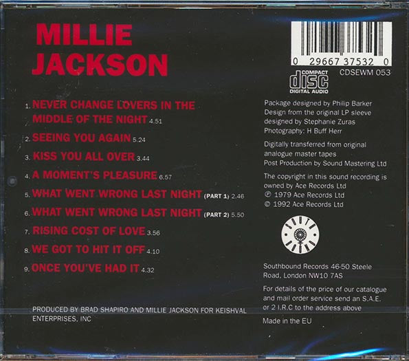 Millie Jackson CD - A Moment's Pleasure