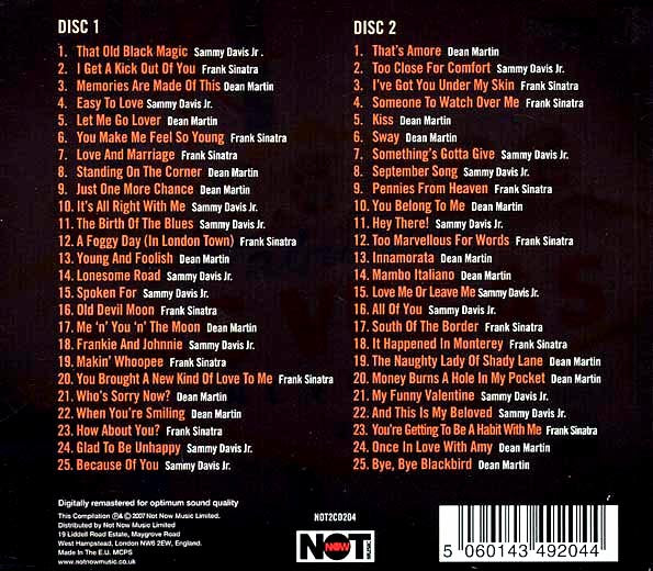 Frank Sinatra, Dean Martin, Sammy Davis Jr. CD - The Rat Pack: 50 Original Recordings (49 tracks) (2xCD)