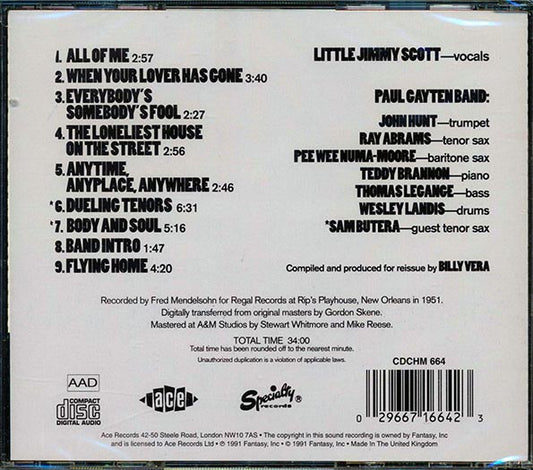Little Jimmy Scott, The Paul Gayten Band CD - Regal Records Live In New Orleans