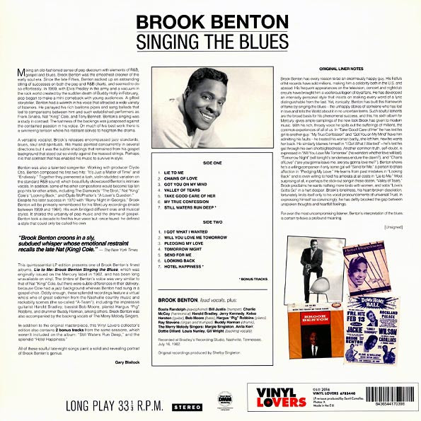 Brook Benton LP - Lie To Me: Singing The Blues (ltd. ed.) (180g)