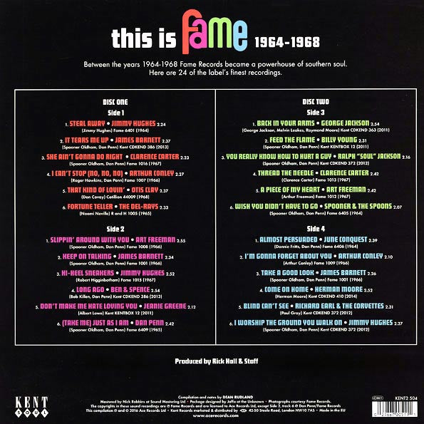 Dan Penn, Otis Clay, Jimmy Hughes, Claremce Carter, Etc. LP - This Is Fame 19641968 (2xLP)