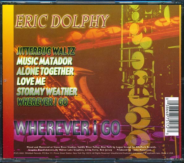 Eric Dolphy CD - Wherever I Go
