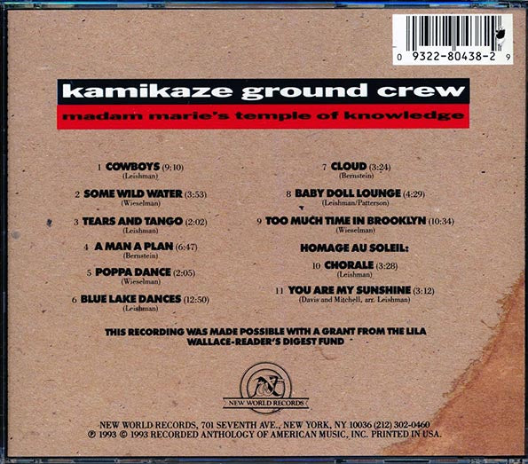 Kamikaze Ground Crew CD - Madam Marie's Temple Of Knowledge