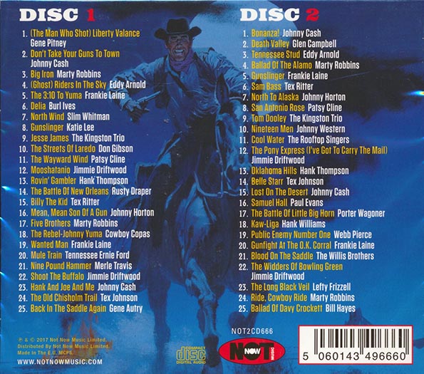 Johnny Cash, Marty Robbins, Slim Whitman, Gene Autry, Etc. CD - Songs Of The Wild West (50 tracks) (2xCD)
