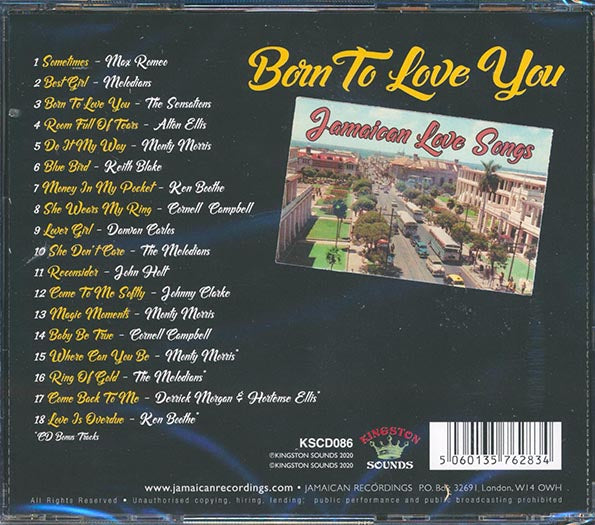 Alton Ellis, Ken Boothe, The Melodians, Etc. CD - Born To Love You: Jamaican Love Songs