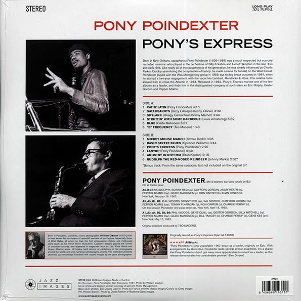 Pony Poindexter LP - Pony's Express (+ 2 bonus tracks) (ltd. ed.) (180g) (HighDef VV)