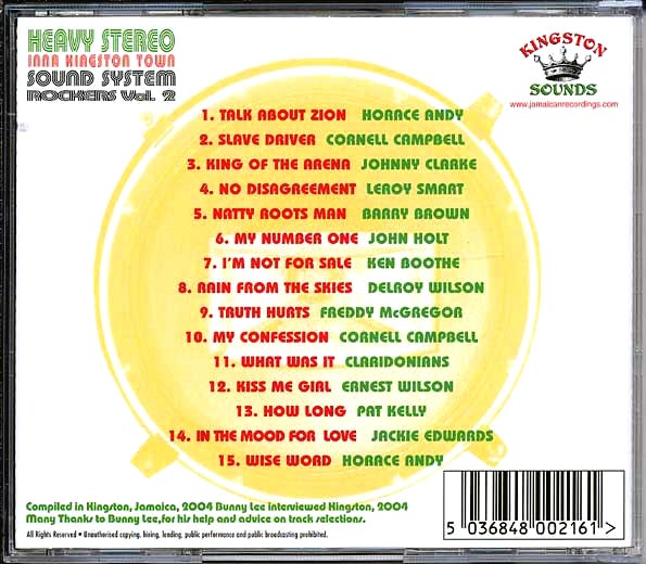 Leroy Smart, Barry Brown, Cornell Campbell, Etc. CD - Sound System Rockers Volume 2: Heavy Stereo Inna Kingston Town