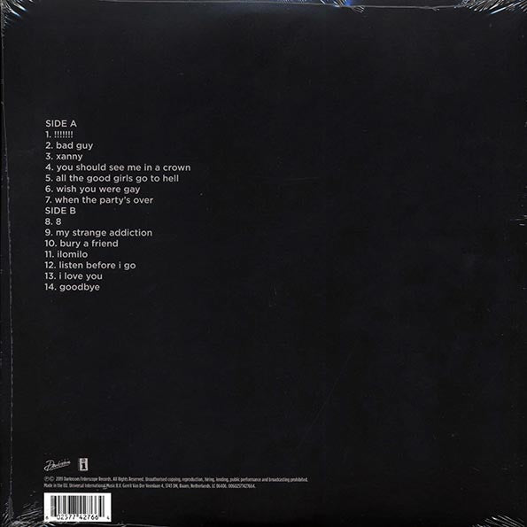 Billie Eilish LP - When We All Fall Asleep, Where Do We Go? (180g)