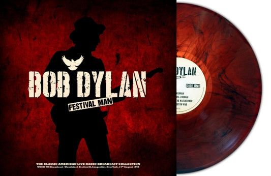 Bob Dylan LP Vinyl Record - Wnew Fm Broadcast Woodstock Festival Ii Suagerties Ny 14 th August 19 94 (Red Marble Vinyl)