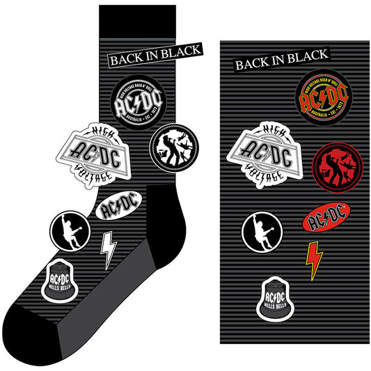 AC/DC Black Socks - Icons