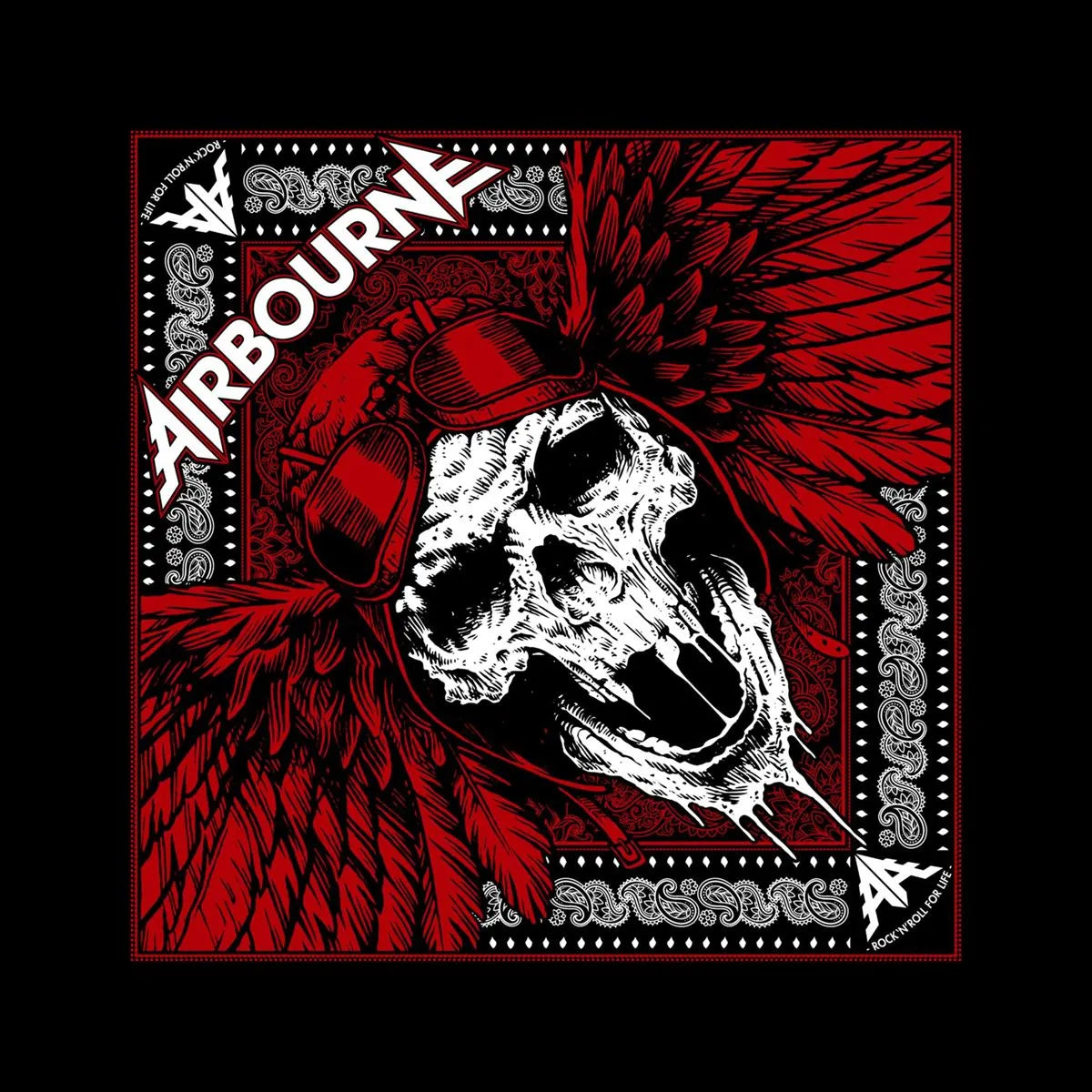 Airbourne Bandana - Red Skull