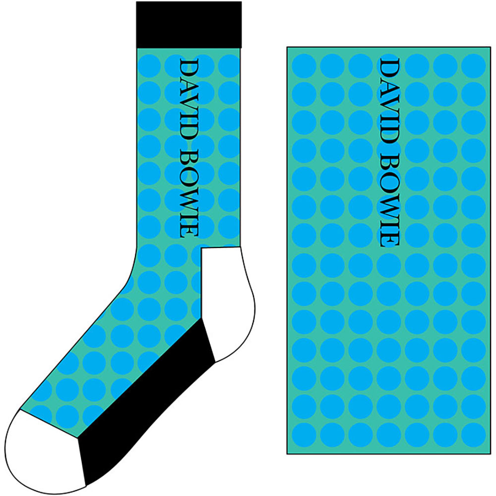 David Bowie Blue Socks - Circle Pattern