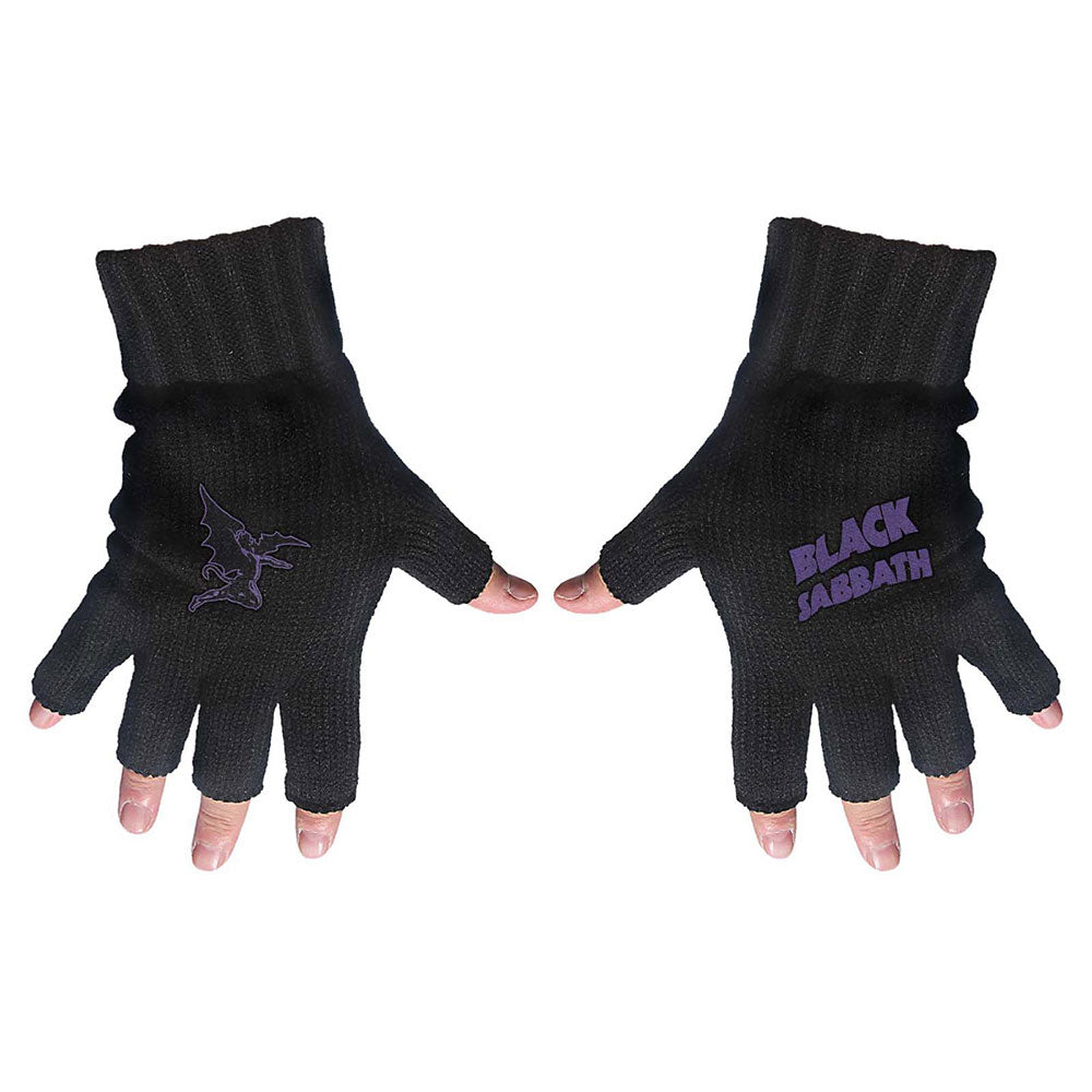 Black Sabbath Gloves - Purple Logo & Devil