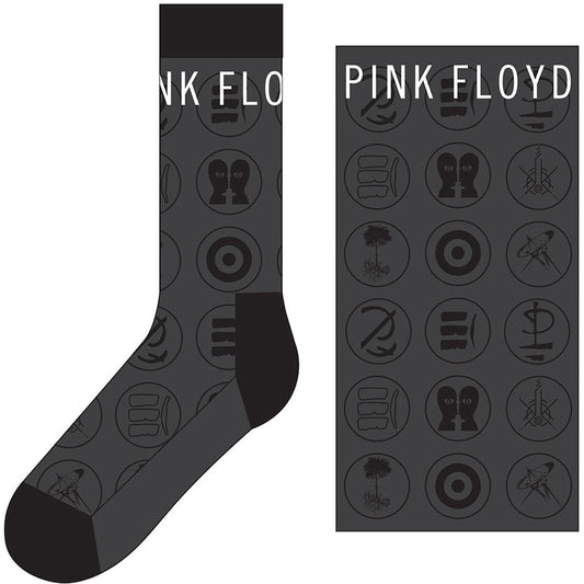 Pink Floyd Charcoal Socks - Later Years Symbols