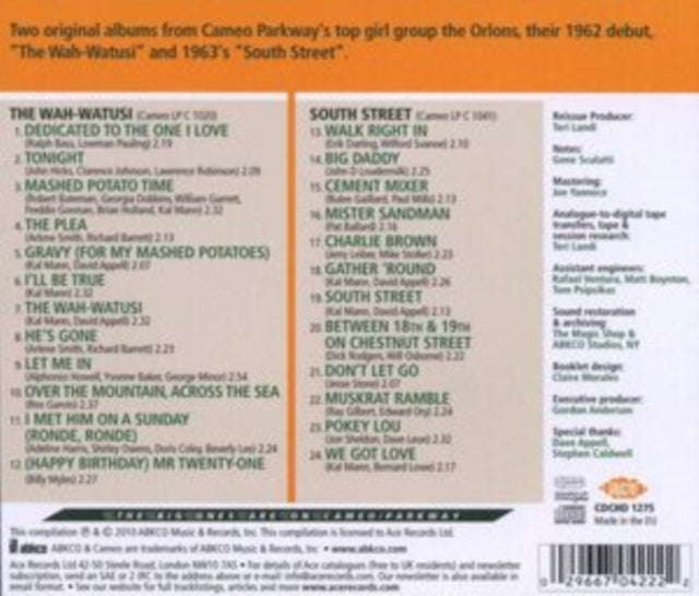 Orlons CD - The Wah-Watusi / South Street