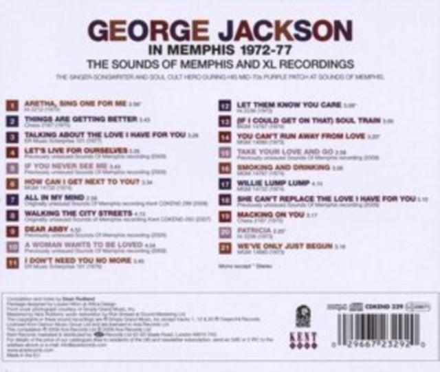 George Jackson CD - In Memphis 1972-77
