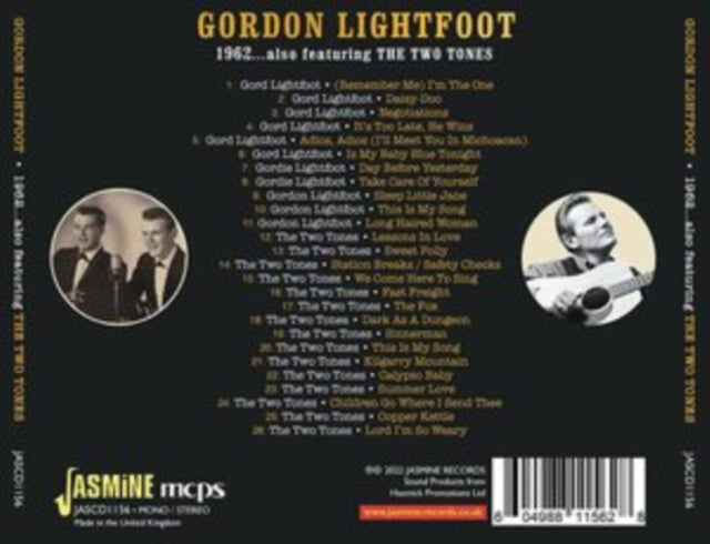 Gordon Lightfoot CD - 1962.... Also Featuring The Two Tones
