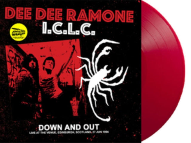 Dee Dee Ramone I.C.L.C. LP Vinyl Record - Down And Out: Live At The Venue. Edinburgh. Scotland. 27 Jun 19 94 - Fm Broadcast (Red Vinyl)