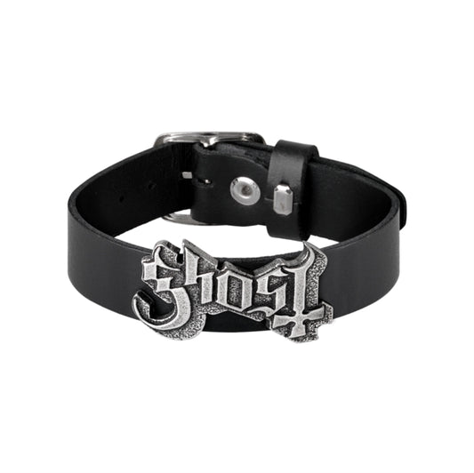 Ghost Adjustable Leather Wrist Strap - Logo
