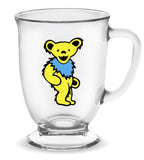 Grateful Dead Mug - Grateful Dead Yellow Dancing Bear 16Oz Glass Cafe Mug
