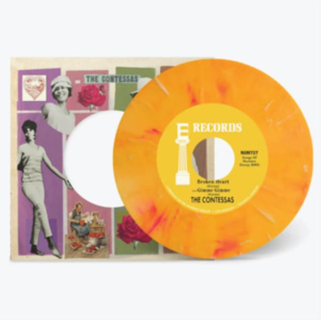 Contessas 7Inch - Broken Heart / Gimme Gimme (Peach/White Marble Vinyl)