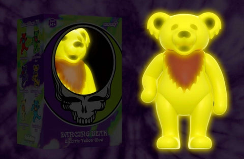 Grateful Dead Figurine - Grateful Dead - Dancing Bear Glow (Electric Yellow) Reaction Figure