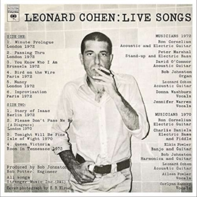 Leonard Cohen LP Vinyl Record - Live Songs