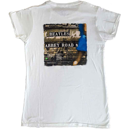 The Beatles White Women's T Shirt - Vtge Abbey Road