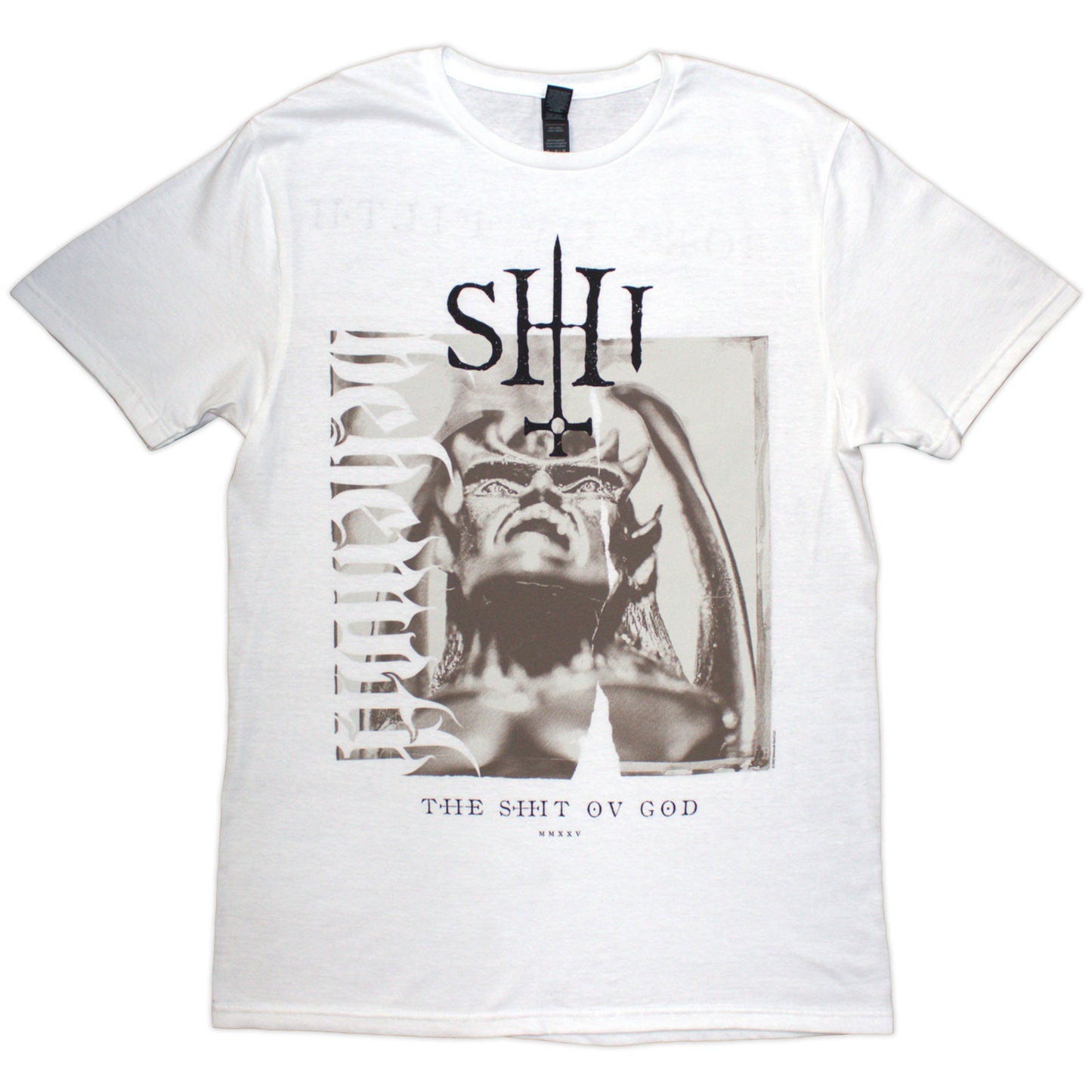 Behemoth T Shirt - The Shit Ov God Sepia Parchment