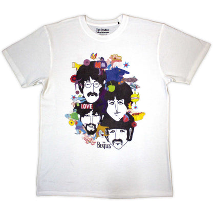 The Beatles Long Sleeve T Shirt - Yellow Submarine Heads Collage