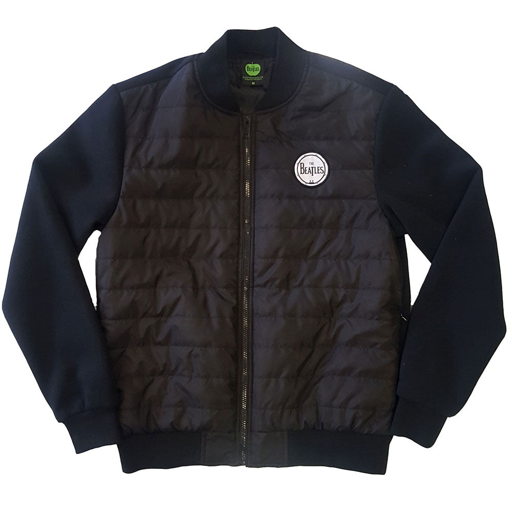 The Beatles Black Quilted Jacket - Drum Logo