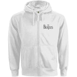 The Beatles White Women's Zip Hoodie - Drop T Logo Backprint