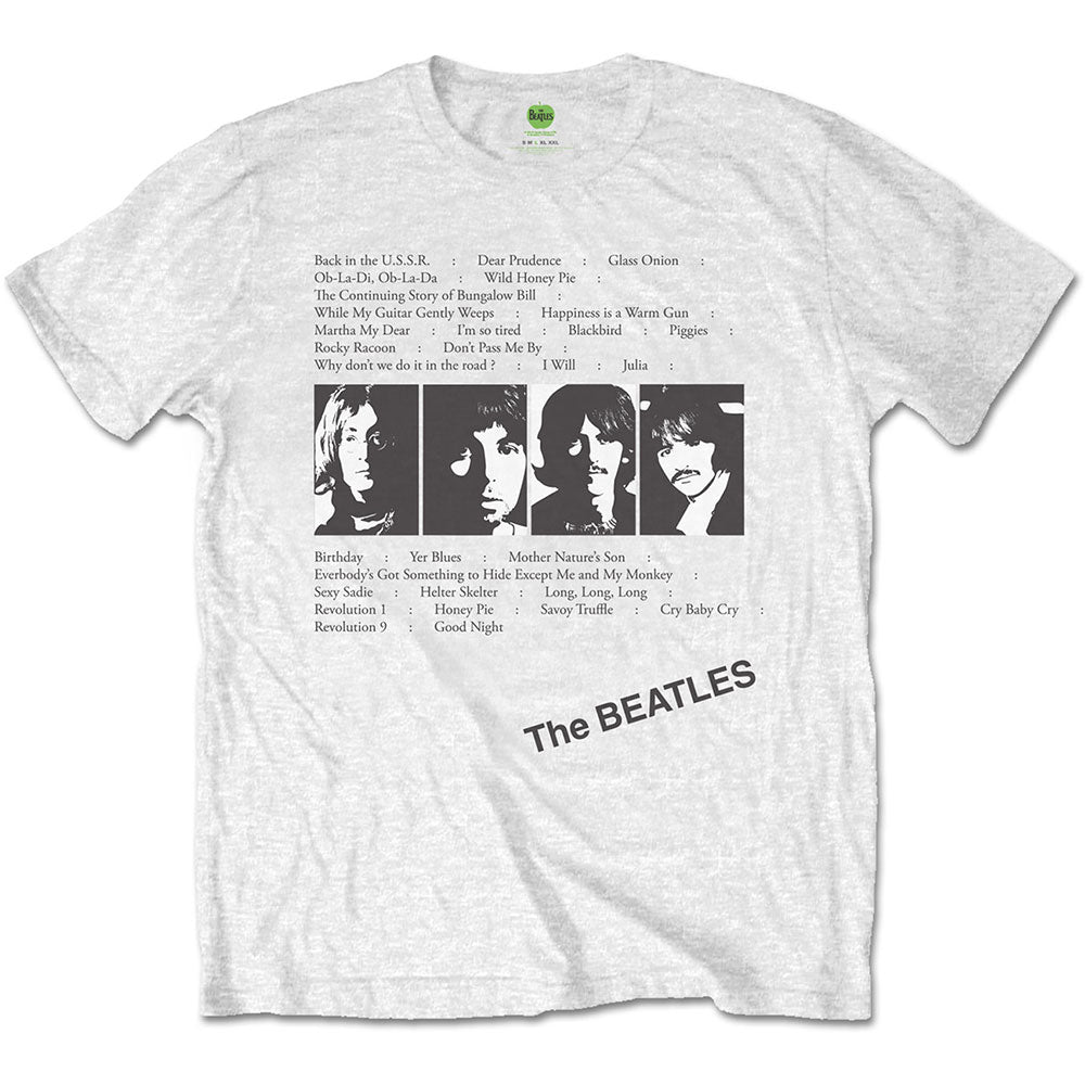 The Beatles White T Shirt - White Album Tracks