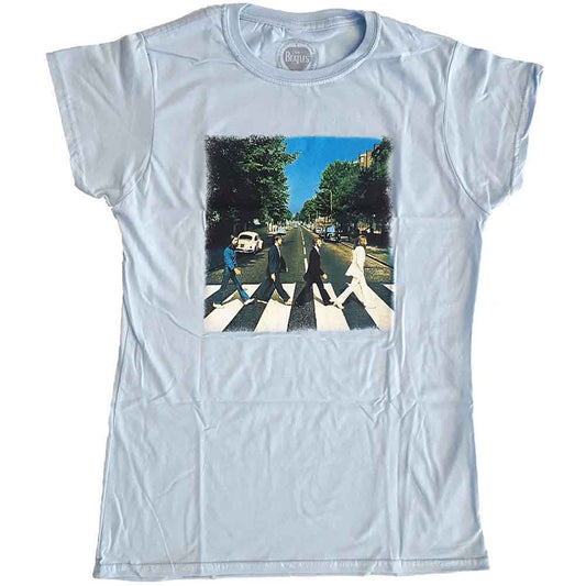 The Beatles Light Blue Women's T Shirt - Vtge Abbey Road