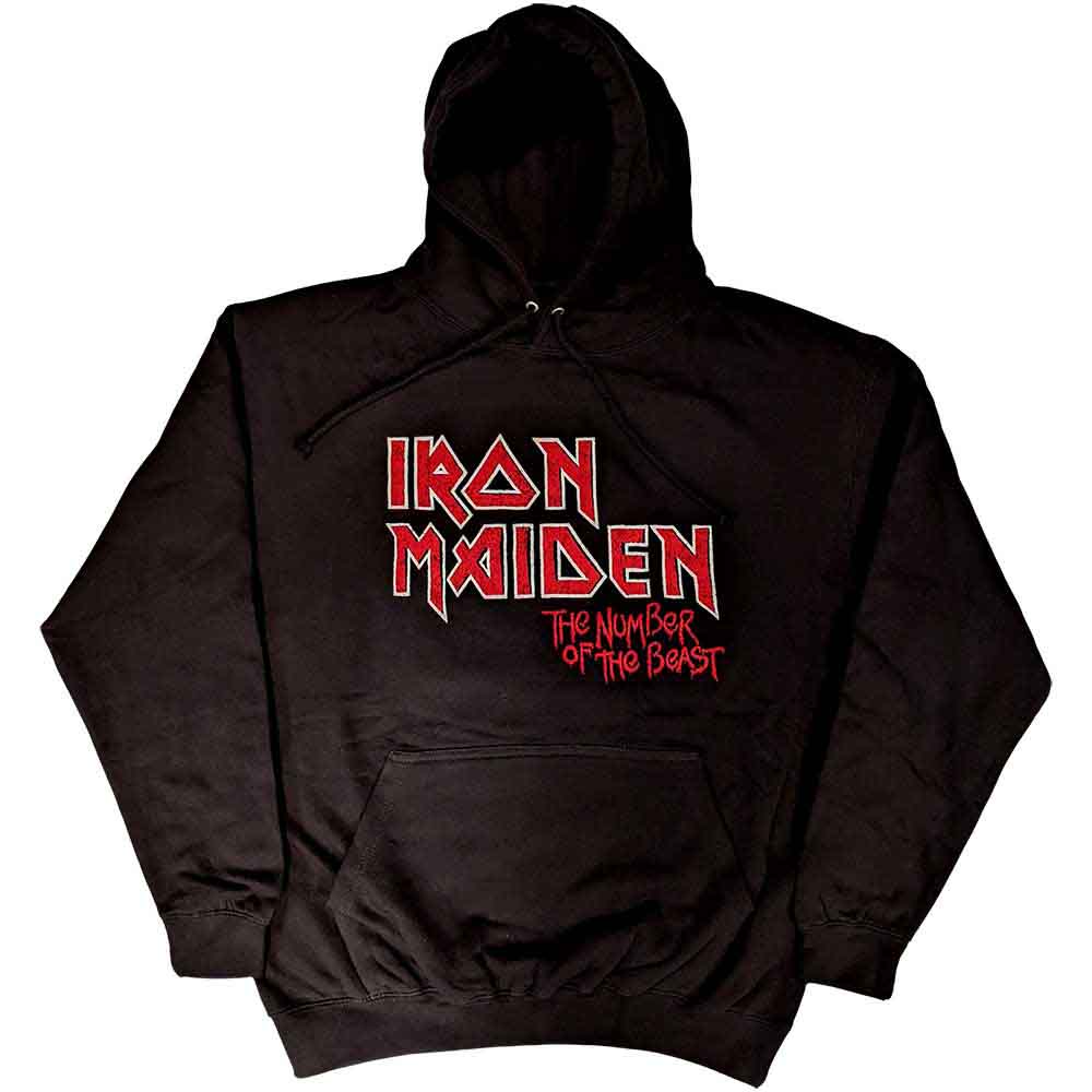 Iron Maiden Hoodie - Number Of The Beast Vintage Logo Faded Edge Album