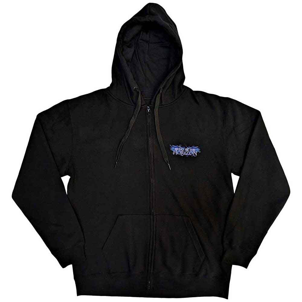Bring Me The Horizon Zip Hoodie - Blue Crow Wings