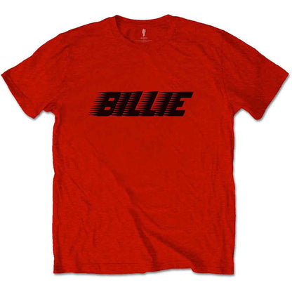 Billie Eilish Red T Shirt - Racer Logo & Blohsh