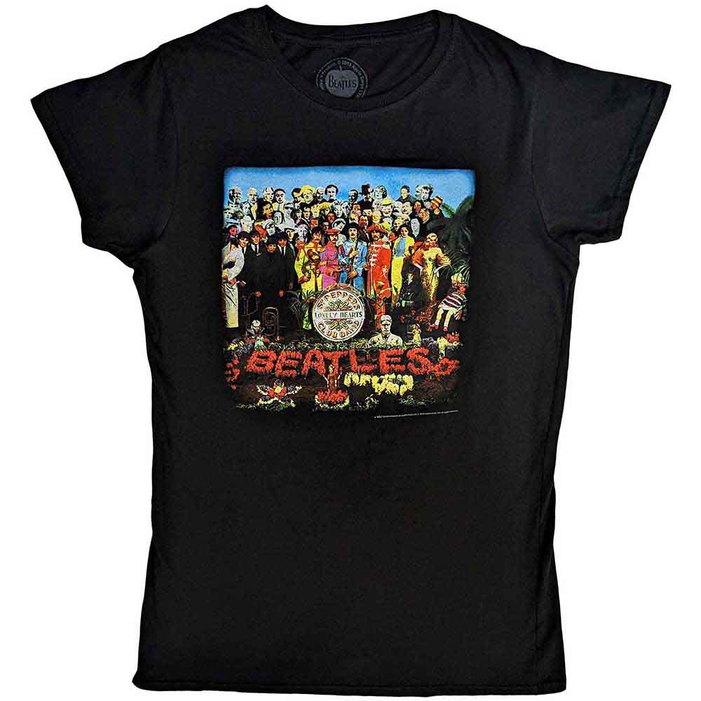 The Beatles Black Women's T Shirt - Vtge Sgt Pepper